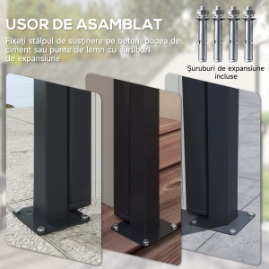 Paravan Lateral UV30 400×160 cm Gri - Img 6