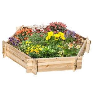 Pat de Gradina fara Baza si cu Structura de blocare, din Lemn, 100x92x16cm - Img 1