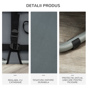 Patut pentru Caini Pliabil din Otel si Material Oxford pentru Interior si Exterior 59x46x15cm Gri - Img 8