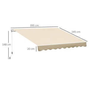 Perdea Parasole Rulou de Perete de Extern Impermeabil in Aluminiu, Bej, 3x2.5m - Img 3