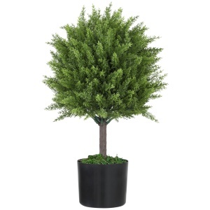 Plantă Artificială Cedru Rezistentă la Raze UV cu Ghiveci, Ø14,5x55 cm, Verde - Img 1