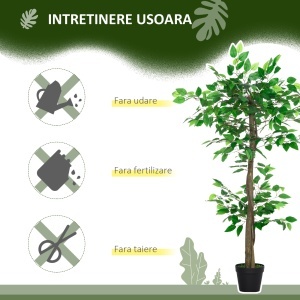Plantă Artificială Copac de Ceai cu 546 de Frunze Realistice și Ghiveci de Ciment 120 cm Verde - Img 6