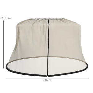 Plasă de Țânțari pentru Umbrelă cu Ochiuri Dense și Deschidere cu Fermoar, 3x2,3 m, Bej - Img 3