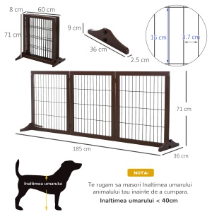 Poarta Animale – Pliabila, Cadru din Lemn Pin pentru Usi & Holuri - Img 3