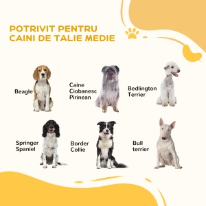 Poartă pentru Câini cu 3 Panouri și Sistem Dublu de Închidere, Barieră pentru Câini pentru Scări, Uși, Holuri, 206x90 cm, Negru - Img 7