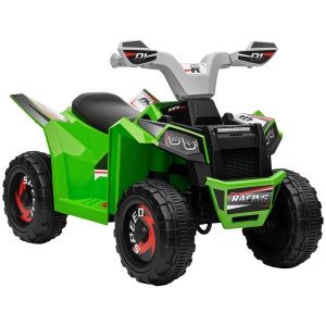Quad pentru Copii 18-36 de luni din PP si Metal cu Roti Rezistente si Viteza max 2.5 km/h, 70x41.5x48.5 cm, Verde Gri si Negru