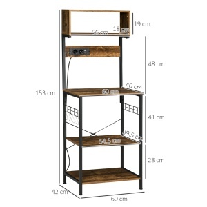 Raft Bucatarie cu Prize – Dulap Multifunctional pentru Microunde - Img 3