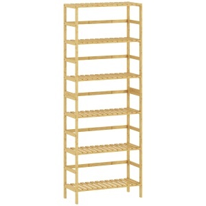 Raft de bambus cu 6 niveluri, cu rafturi reglabile, 60x26x161 cm - Img 1