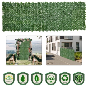 Rulou Artificial de Gard Viu din PE, Anti-UV, 300x100 cm, Frunze Verde inchis - Img 7