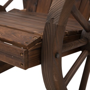 Scaun Balansoar de Gradina din Lemn de Molid, Culoarea Lemn 88x68x92cm - Img 9