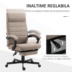 Scaun Birou – Rabatabil, Spatar inalt & Reglabil, Maro - Img 4