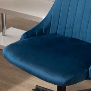 Scaun Birou Catifea Albastru – Reglabil & Pivotant 360° - Img 8