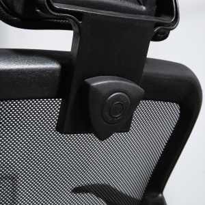 Scaun de Birou Ergonomic cu Șezut Reglabil și Tetieră, din Poliester și Oțel, 63x62x106-114 cm, Negru - Img 8
