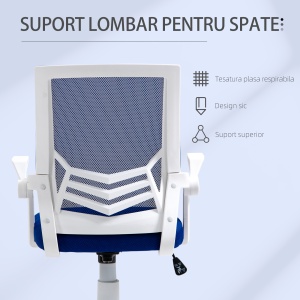 Scaun de Birou Ergonomic cu Suport Lombar din Tesatura Albastra - Img 7
