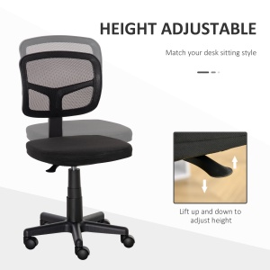 Scaun de Birou Ergonomic din Plasa, Negru - Img 4