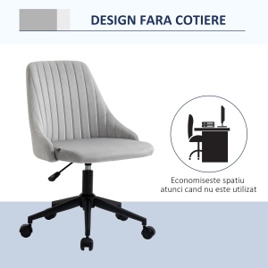 scaun de birou reglabil, catifea, 50x58x77-85cm, gri - Img 5