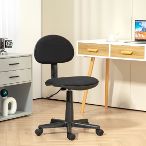 Scaun de Birou Rotativ cu Înălțime Reglabilă din Material Elastic, Negru - Img 2