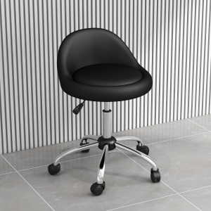 Scaun rulant pentru scalon din piele PU cu spatar, Scaun pentru salon cu inaltime reglabila - Img 8