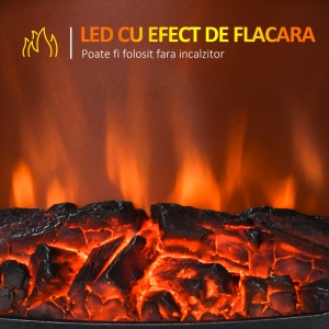 Semineu Electric Efect Flacara 3 Laturi Deschise Temperatura 1000W-2000W - Img 7