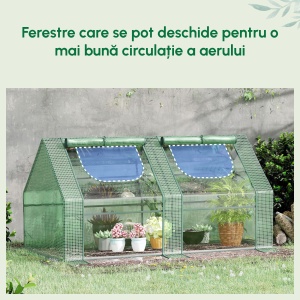 sera din otel, copertina PE 180x90x90 cm, verde - Img 8