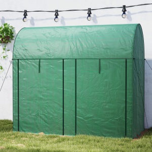 Seră pentru grădină 2 m² dim. 2L x 1l x 1,78H m 2 Uși cu fermoar rulante Oțel PE Înaltă densitate 140 g/m² Anti-UV verde - Img 9