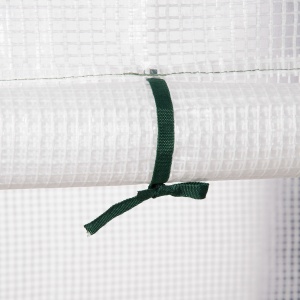 Sera pentru Gradina pentru Exterior cu 2 Rafturi, Usa tip Rulou, 143x73x195cm, Alb - Img 9