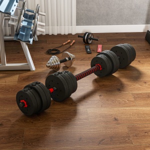 Set 2 Gantere cu 12 Discuri de 20 kg Total și Conector, Negru - Img 8