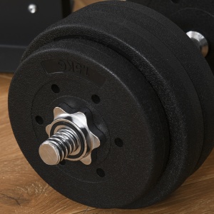 Set 2 Gantere de 30kg in Total, cu 16 Discuri din Otel si Pastic - Img 8