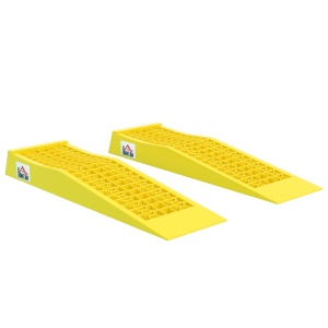 Set 2 Rampe de Încărcare pentru Auto din Plastic Antiderapant cu Capacitate 3tone, Galben