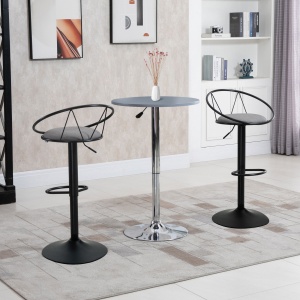 Set 2 Scaune de Bar – Pivotante, Maro, Reglabile 78–100 cm - Img 2