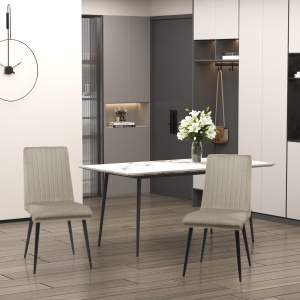 Set 2 Scaune Dining Elegante din Catifea – Spatar inalt - Img 7