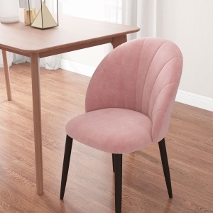 Set 2 Scaune Tapitate din Catifea, Design Nordic și Ergonomic, 52x54x79 cm, Roz - Img 8