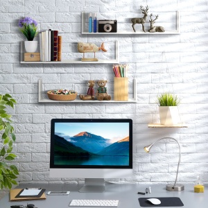 Set 3 Rafturi Perete MDF Alb - 80×18×18 cm – Pentru Obiecte Decor & Depozitare - Img 8