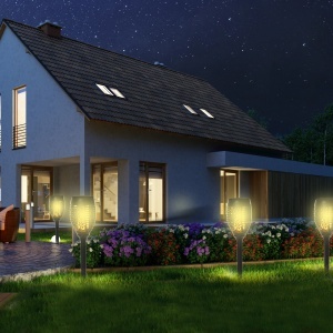 Set 4 Lampi Solare LED Exterior Ø12×72 cm - Img 2
