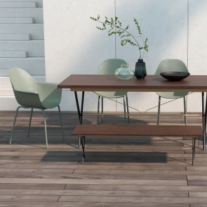 Set 4 Scaune de Exterior 59x55x84 cm din PP și Oțel Verde - Img 7