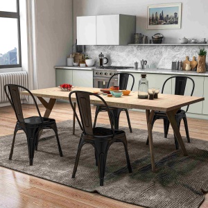 Set 4 Scaune Dining din Otel, Stil Industrial – Stivuibile & Moderne - Img 2
