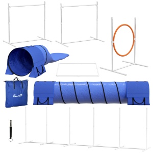 Set Agilitate 7 Piese – Obstacole & Tunel pentru Caini