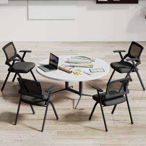 Set de 2 Scaune Pliabile din Material cu Efect de In cu Spătar Curbat și Cotiere, Scaune Pliabile Economice Portabile din Oțel, pentru Casă, Birou, Bucătărie, Evenimente, 61x56x84 cm, Negru - Img 8