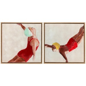 Set de 2 Tablouri Moderne pe Pânză, Imprimare Artistică pentru Perete cu Cârlige Incluse, 40x40 cm - Img 1