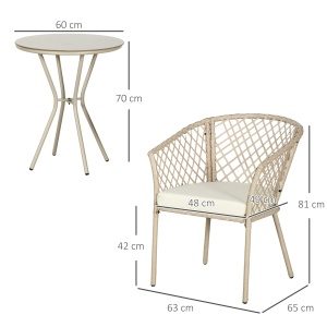 Set de Mobilier de Gradina din 3 piese din Ratan - Img 3