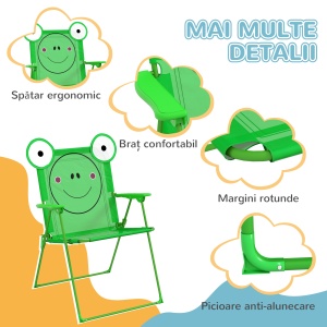 Set Masa de Gradina cu 2 Scaune Pliabile si Umbrela pentru Copii - Img 7
