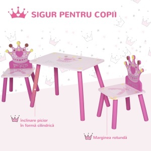 Set Masa si Scaune Copii – Design Printesa, 3-8 Ani - Img 4