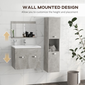 Set Mobilier Baie – 3 Piese: Oglinda, Chiuveta, Dulap Depozitare - Img 5