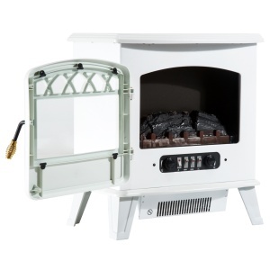 Soba Electrica de Sol cu Efect Flama Reglabila 1800W, Alb, 51x31x56cm - Img 9