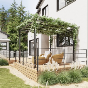 Spalier Gradina Metal Negru 297×295×230 cm – Pentru Plante Catatoare - Img 2