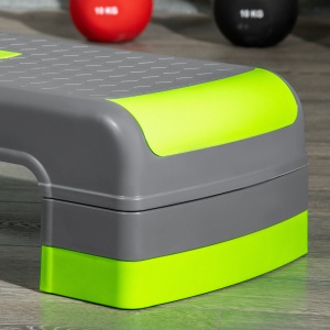 Stepper Aerobic Reglabil pe 3 Înălțimi, Step Fitness din Plastic pentru Antrenament, 78x28x10/15/20 cm, Verde - Img 8