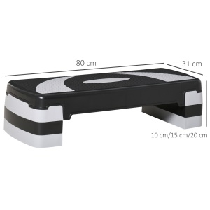 Stepper pentru aerobica reglabil in inaltime 10-15-20 cm, anti-alunecare, Negru si Gri - Img 3