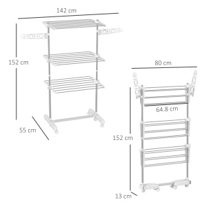 Suport de Uscat Rufe – Inox, 3 Etaje Reglabile Premium - Img 3