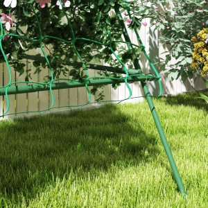 Suport Metalic de Grădină în Forma de A cu Plasă de Susținere, 101x133x227 cm, Verde - Img 9