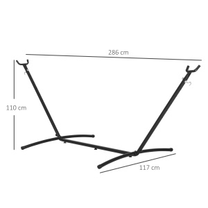 Suport Schelet pentru Hamac Reglabil Max. 150 Kg, Negru, 280x120x110cm - Img 3